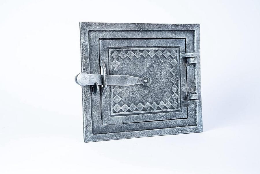 Euro Sezam oude zilveren gietijzeren ovendeur massieve dikke ovendeur pizzaovendeur DZ057 enkele deur met deurslot 255x215 mm deuren voor pizzaovens broodovens tuinkeukens en rokerij