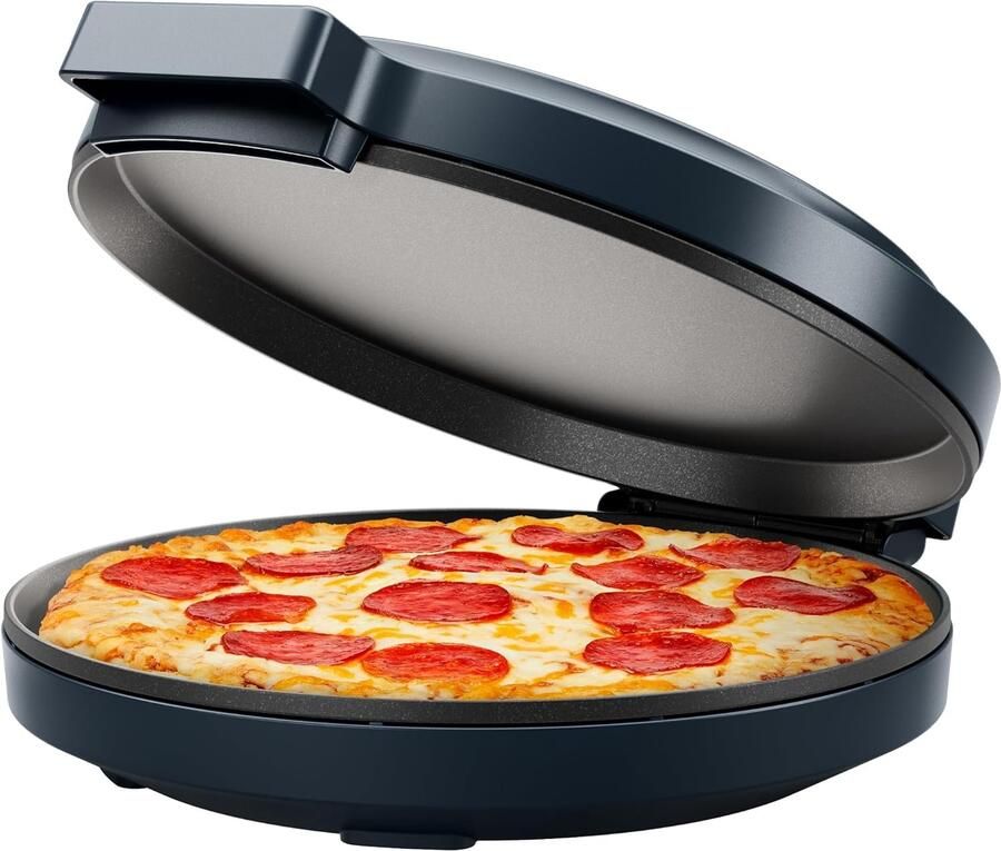 Everything Maker & pizzaoven – elektrische pizzaoven voor het werkblad met 30 cm grote antiaanbakkookplaten voor het bereiden van pizza quesadilla's omeletten en meer met controlelampjes