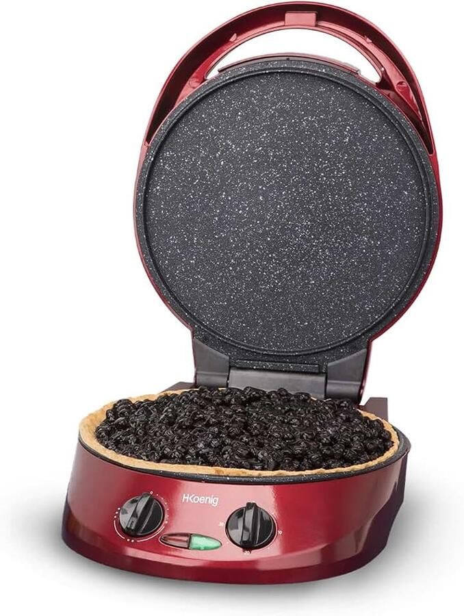 Express Taart Maker TRT180 2 Platen Regelbare Thermostaat 210°C Openings 105-180° 9 Taart Vormen Quiche Taart Pizza Tafel Taart Maker Plancha Grill Oven Rood
