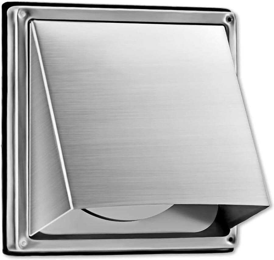 Externe Afzuigkap Wandventilatie Roestvrijstaal Ventilatie Verbeteren Met Terugslagklep 5 Inch Diameter Zilver