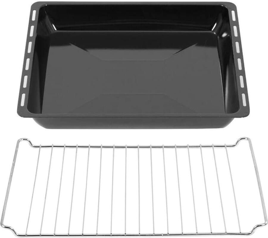 Extra Diepe Bakplaat en Rooster Set voor Oven en Fornuis 45.5 x 37.5 cm