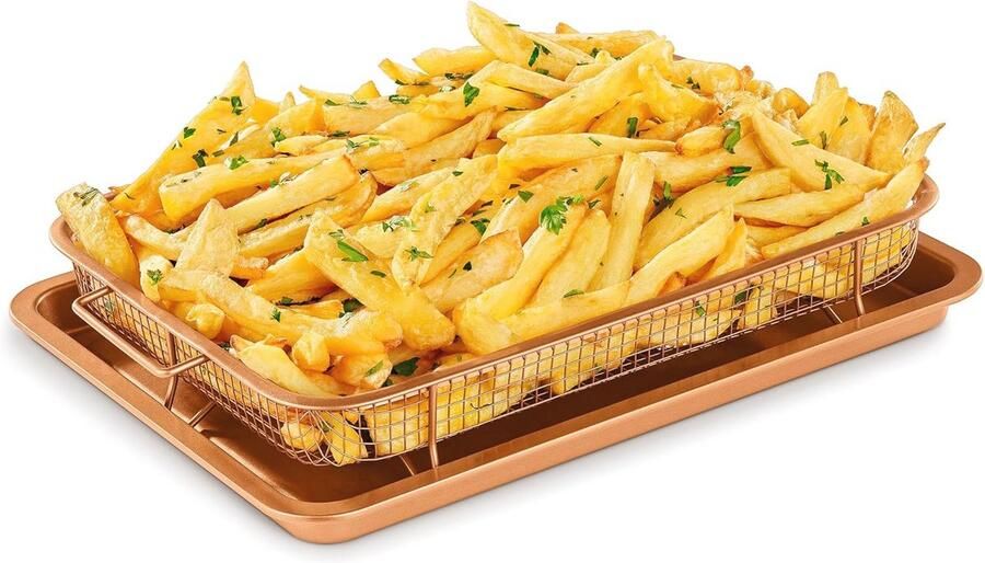 Extra Grote Airfryer Lade en Mand met Verhoogd Gaas voor Knapperig Voedsel en Eenvoudige Reiniging