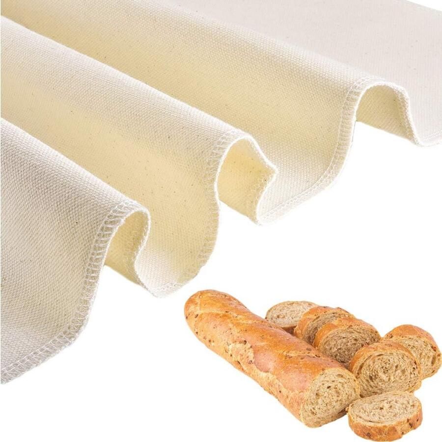 Extra grote deegbank 70 x 66 cm dik linnen voor brood bakken stokbrood en ciabatta