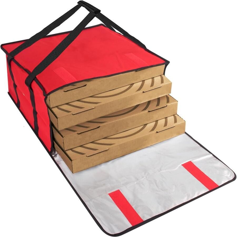 Extra Grote Geïsoleerde Pizzatas voor 4 Pizza's Houdt Bezorgmaaltijden Warm en Vers