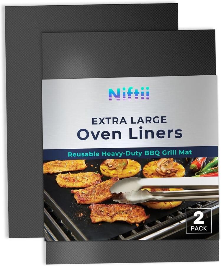 Extra Grote Grillmatten Set (2x) Herbruikbaar & Anti-Aanbak Voor Gas Houtskool Oven & Elektrisch