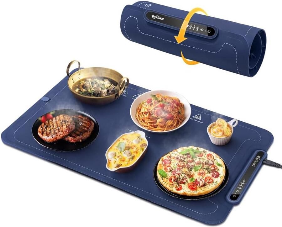 Elektrische warmhoudbak Voedselverwarmer opvouwbaar Maaltijden warm houden 3 temperatuurstanden 60x39 cm Zwart