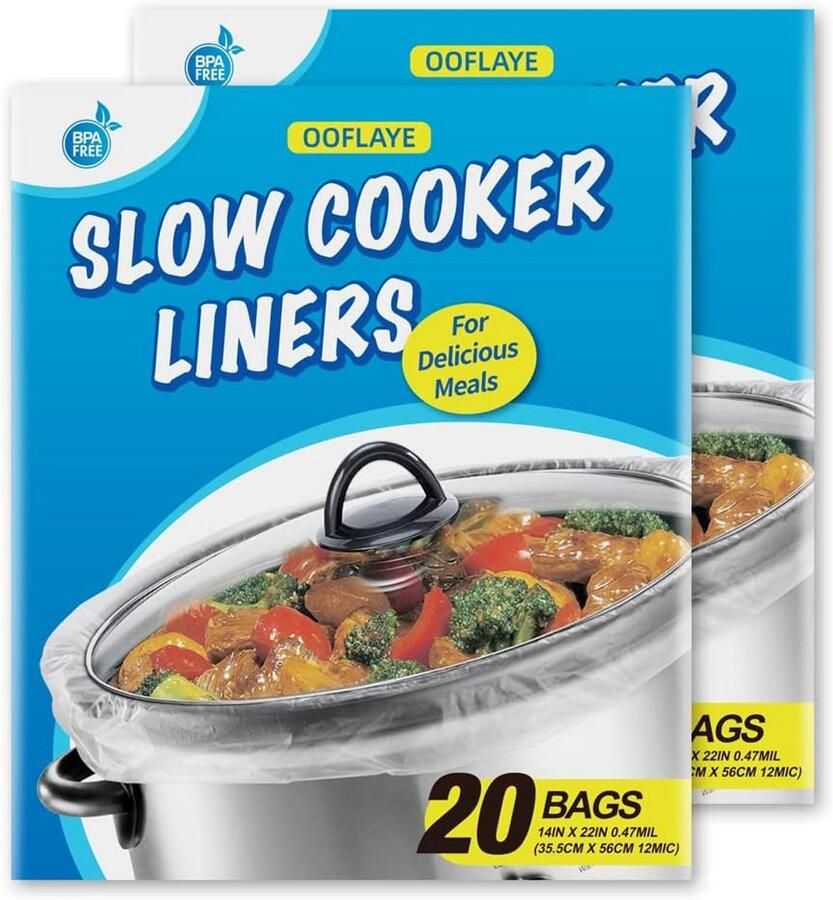 Extra Grote Slowcooker Zakken Herbruikbaar voor Ovale en Ronde Potten (6-10 Qt)