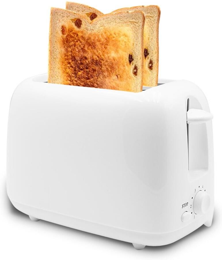 Extra slanke 2-slots broodrooster — Enkele 18 5 inch lange gleuf (geschikt voor bagels en ambachtelijk brood) 6 bruiningsstanden uitneembare kruimellade automatische uitschakeling wit