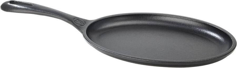 Fajita Pan Gietijzeren Koekenpan Direct Serveren Gelijkmatige Warmteverdeling 25x18 cm Zwart