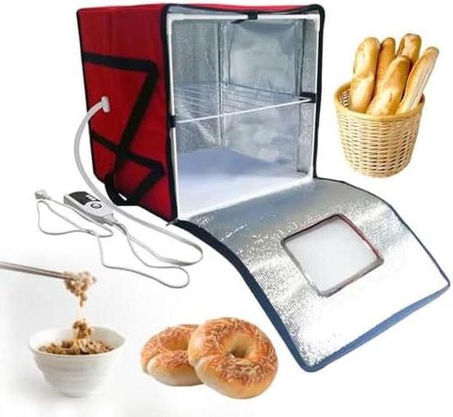 Fermentatiebox Brood Yoghurt Rijsmand Broodmaker Zelf Brood Maken Instelbare Temperatuur Timing Opvouwbaar Grijs