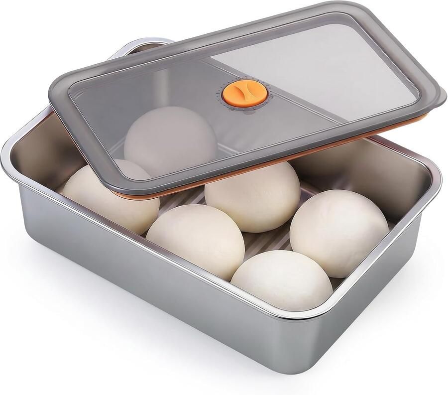 Fermentatiebox voor pizza roestvrij staal ideaal voor deegrijping en bewaren van ingrediënten