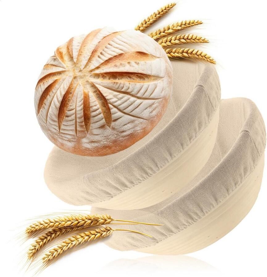 Fermentatiemand Broodmand Brood Bakken Natuurlijk Vlechtwerk 24 cm Beige