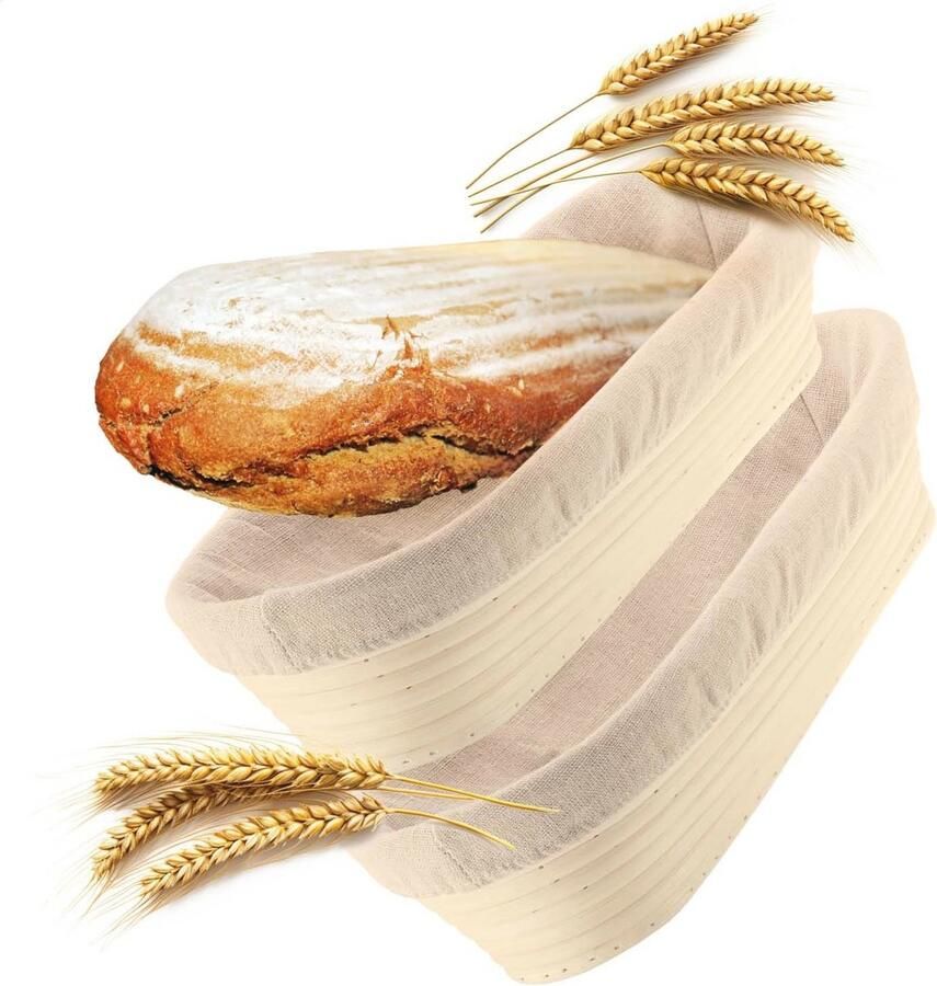Fermentatiemand met wasbaar linnen inzetstuk ideale broodmand voor het bakken van luchtig brood
