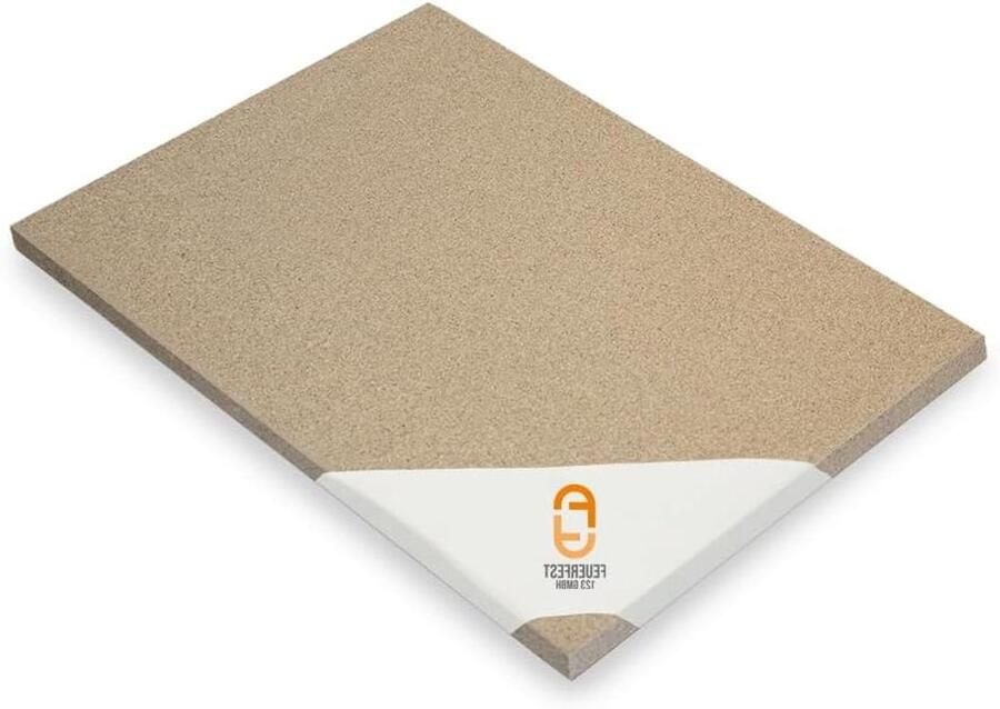 Feuerfest 123 Vermiculite platen vuurvast Voor haarden & ovens Schamotte vervanging vuurhaardplaten 1.150 °C hittebestendig Stookruimtebekleding Brandbeveiligingsplaat voor kachels