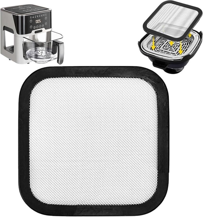 Fijnmazige RVS Spatbescherming voor Airfryer Vet Spatbescherming Accessoire Geschikt voor Ninja CRISPi FN101EUGY FN101EUST en FN101EUSG Duurzaam en Hittebestendig