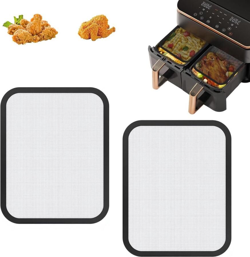 Fijnmazige Spatbescherming RVS voor Grote Airfryers 8.5L en 10L Magnetisch & Ovenbestendig