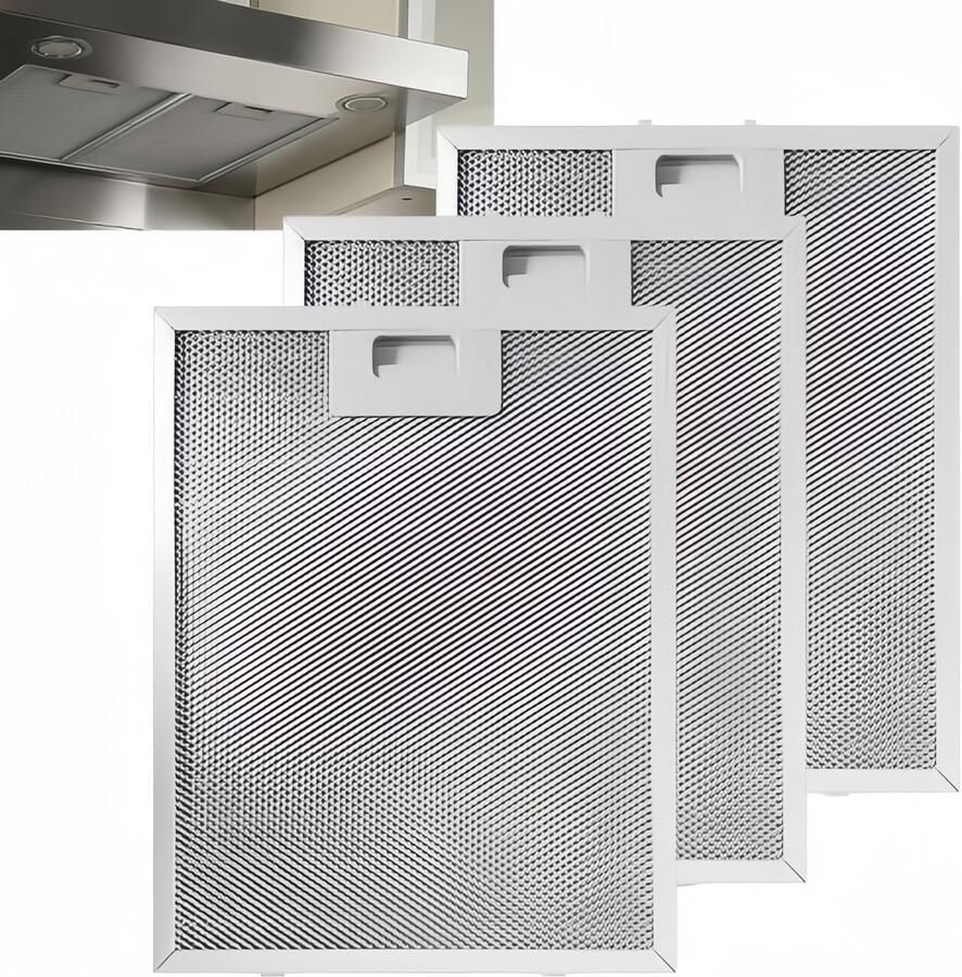 Filter Afzuigkapfilters 310x250x9mm Universeel metaalfilter afzuigkap Metaalfilter Afzuigkap filter Afzuigkap Metalen vetfilters Universeel gaasfilter 3 stuks Geschikt voor veel merken Geschikt voor afzuigkappen