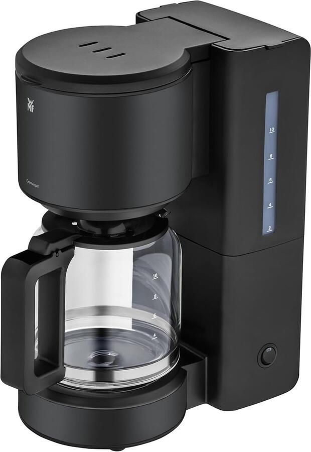 Filter Koffiezetapparaat met Glazen Kan – Druppelstop Warmhoudplaat 10 Kopjes 1 25 Liter Zwart RVS