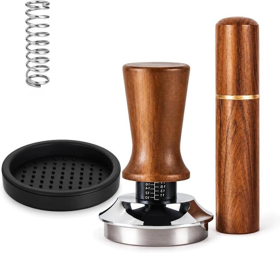 Filterdrager Set Barista Accessoires Espresso Bereiden Gekalibreerde Veer 58 mm Bruin Zilver Zwart