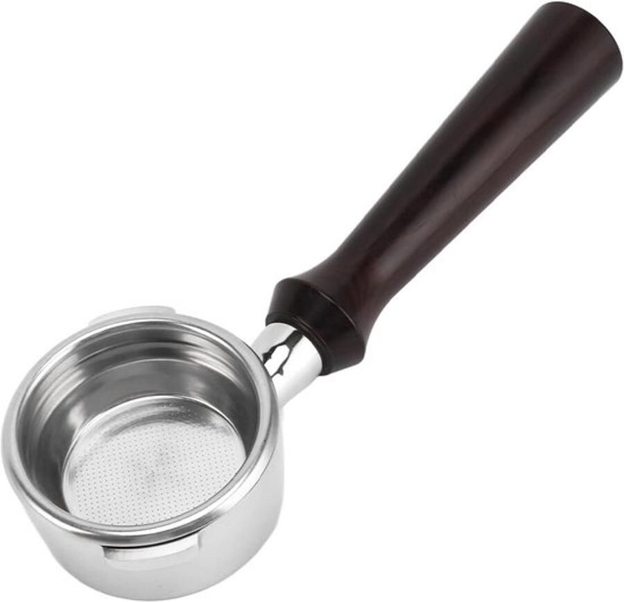 Filterhouder 58 mm zonder basis met 2 oren van roestvrij staal inclusief filtermandje geschikt voor klassieke espressomachines