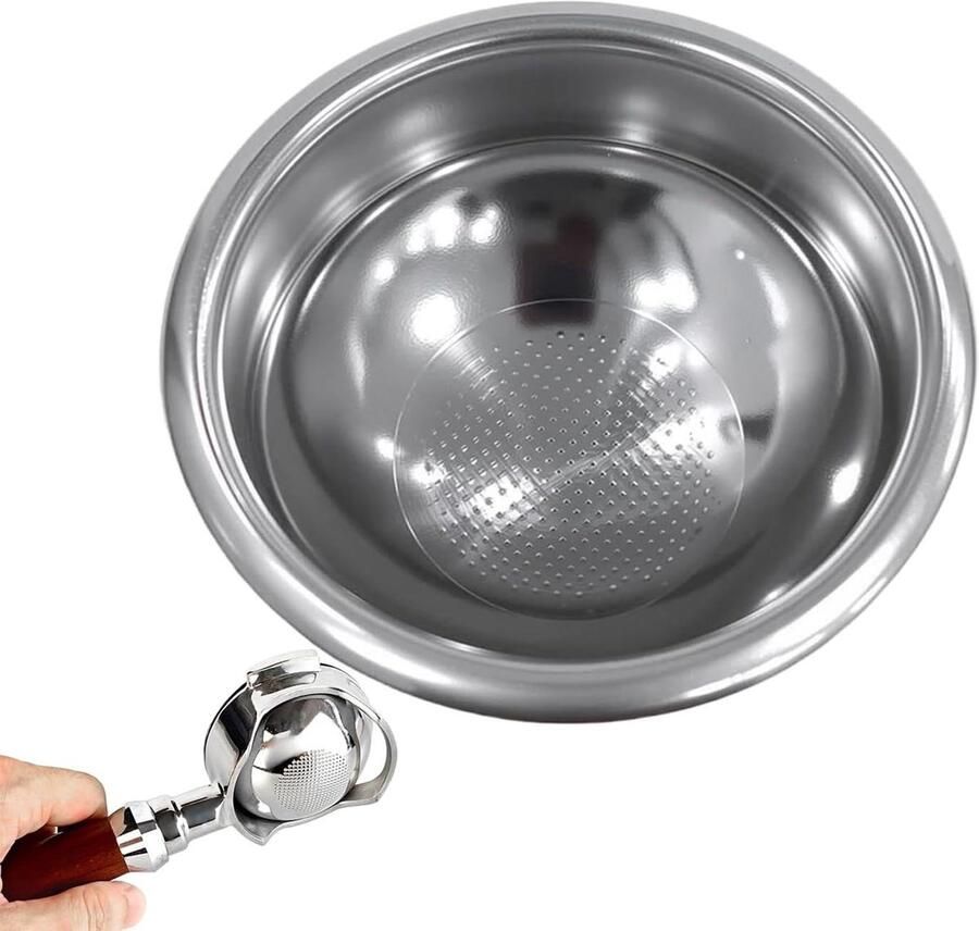 Filterhouder Basket Reserveonderdeel Koffie Espresso Bereiden Geavanceerde Stroomregeling 58 mm Zilver