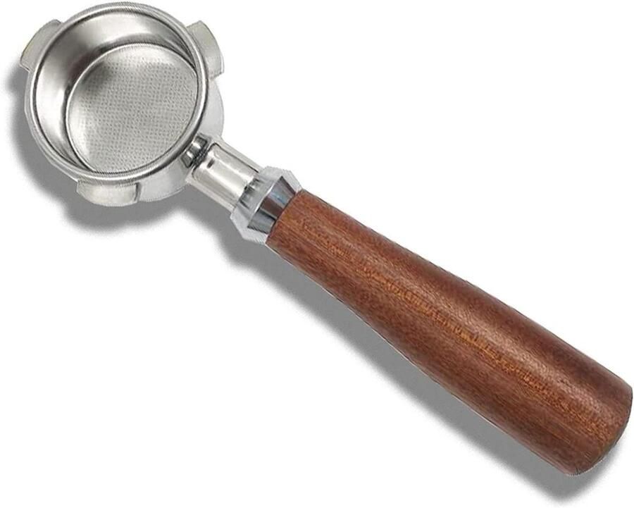 Filterhouder Bodem Koffiefilterhouder Portafilter Espresso Bereiden Geschikt voor Barista Machines 54 mm Houtkleur