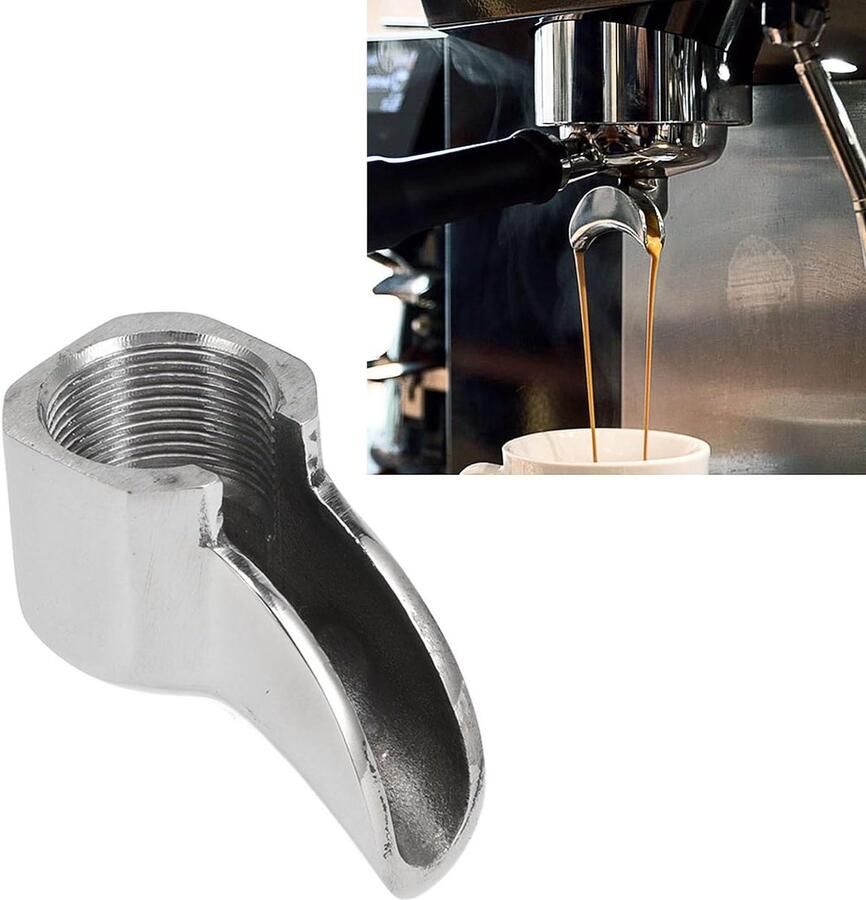 Filterhouder voor Espressoapparaat met Dubbele Uitloop Vervangingsonderdelen voor Semi-automatische Espressomachine Barista Accessoires met 2-weg Uitloop