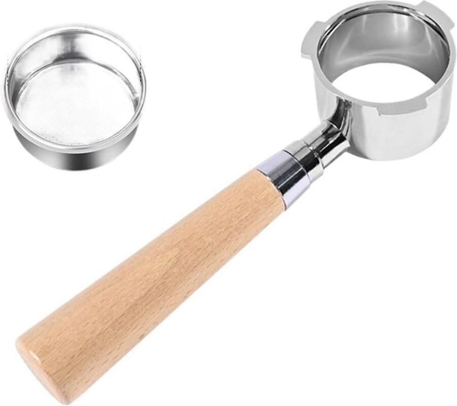 Filterhouder zonder bodem Portafilter mandje Espresso bereiden Directe extractie observatie 51 mm Zwart