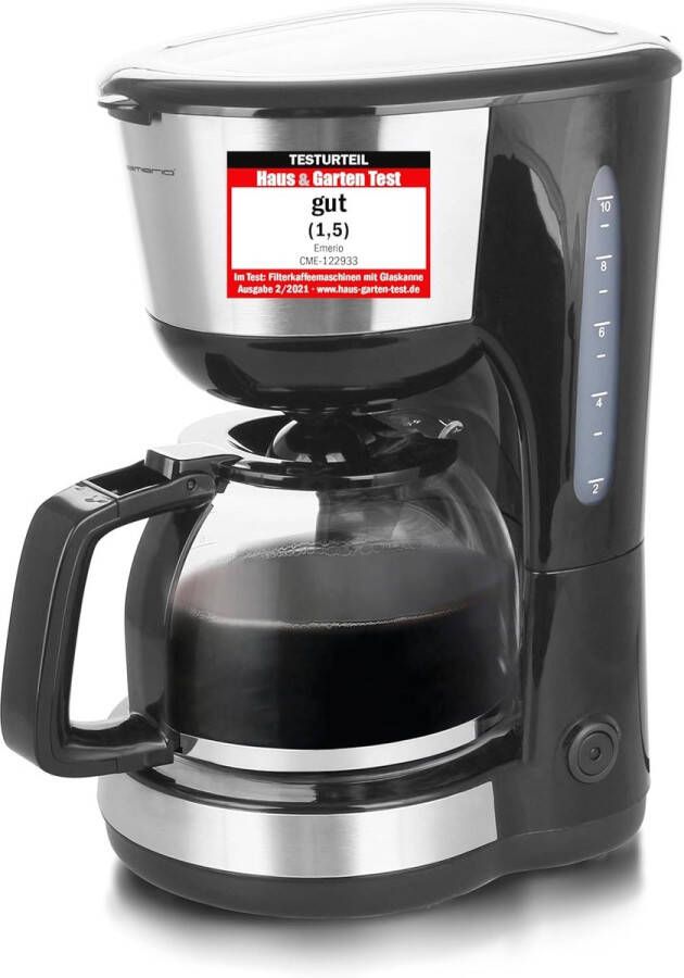 Filterkoffiezetapparaat 1 25L voor 10 kopjes Glazen koffiepot met uitneembare filter en auto-off