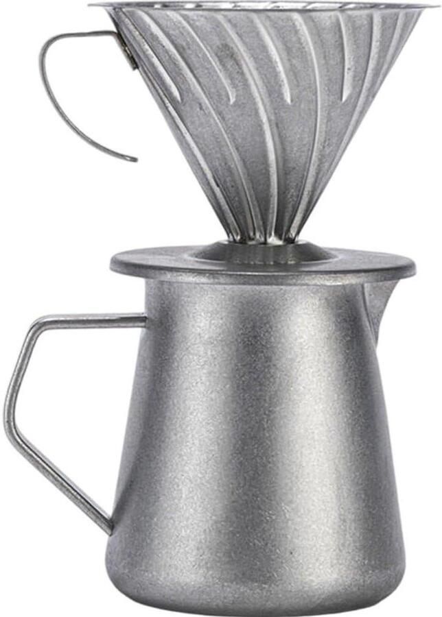 Filterkoffiezetapparaat Handmatig koffiezetapparaat Koffiebereiding Roestvrij staal 304 600 ml Zilver