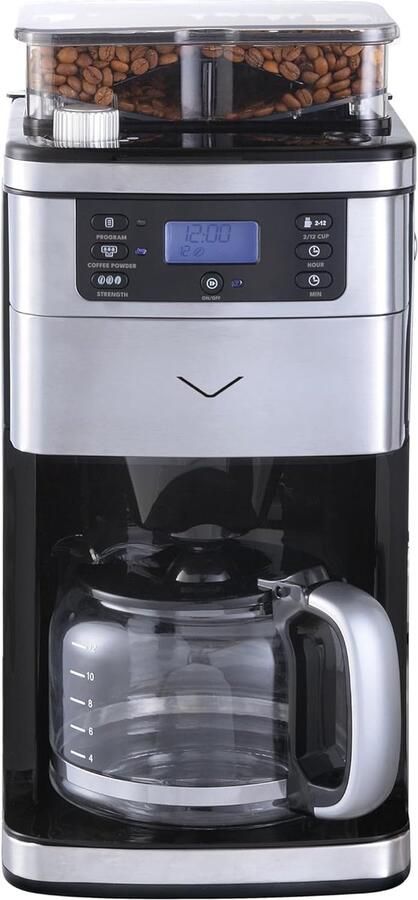 Filterkoffiezetapparaat Koffiezetter Verse Koffie Geïntegreerde Molen 15 Liter Roestvrij Staal