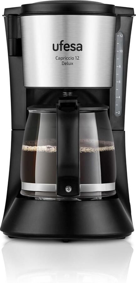 Filterkoffiezetapparaat met Glazen Kan en Herbruikbaar Filter 12 Kopjes