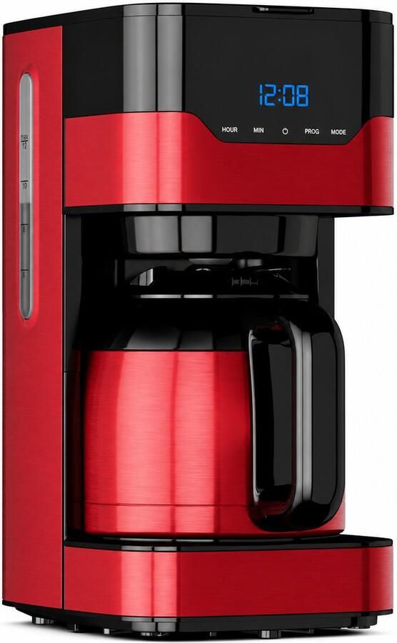 Filterkoffiezetapparaat met Thermoskan – Programmeerbare Koffiemachine – 12 Kopjes – 1 2L Waterreservoir – Touch Display