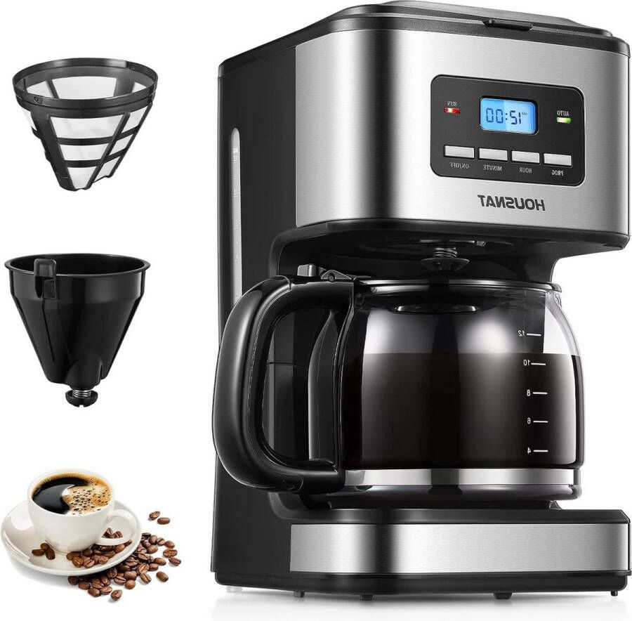 Filterkoffiezetapparaat programmeerbaar douchekoptechnologie optimale brouwtemperatuur snelverwarmingssysteem timer warmhoudfunctie capaciteit voor maximaal 18 kopjes