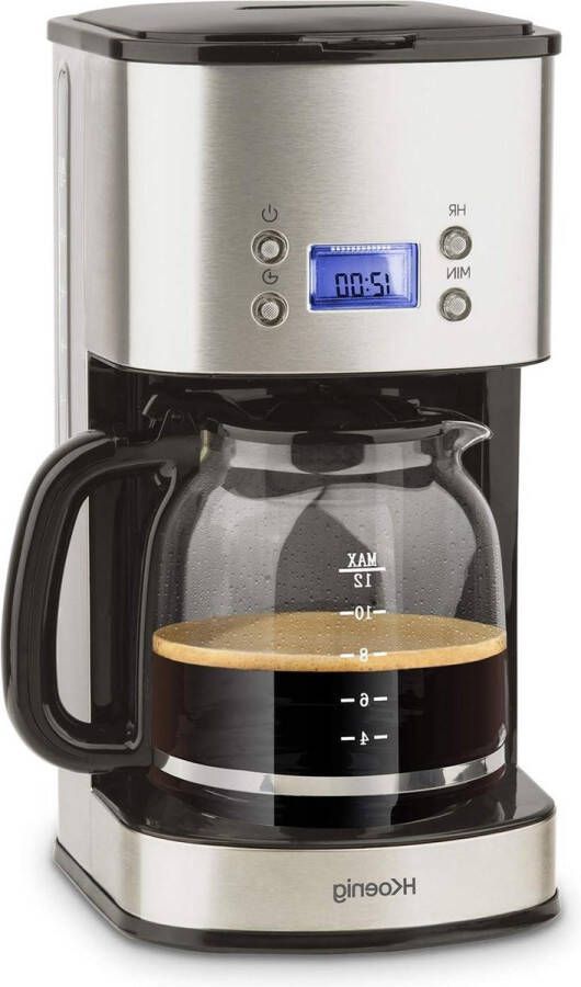 Filterkoffiezetapparaat Roestvrijstaal 15L Programmeerbaar Anti-druppelsysteem Warmhouden Automatische uitschakeling
