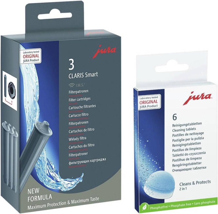 Filterpatroon en Reinigingstabletten voor Koffiemachines 3-pack + 6-tabletten