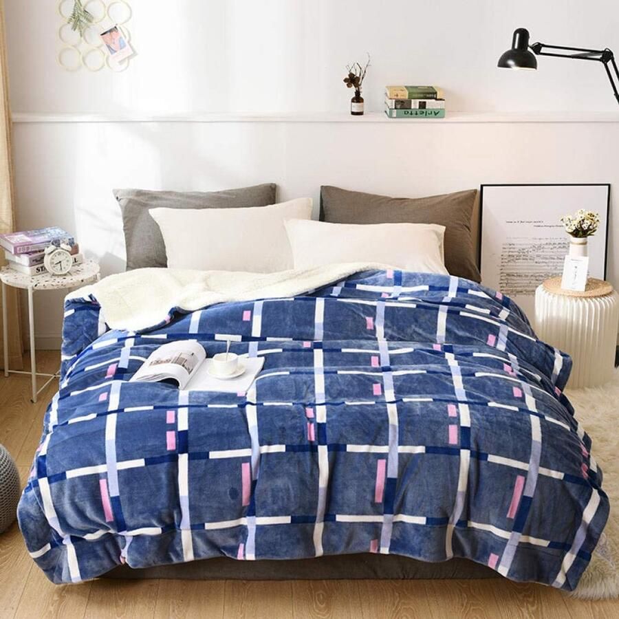 Fleece werpdekens Reisformaat Superzachte donzige warme stevige bedspreien voor bank Microfiber deken -3_150 * 200 cm
