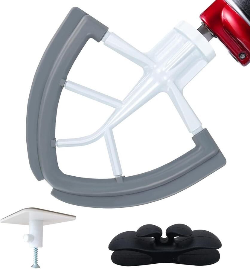 Flex Edge Mixer Keukenmachine Accessoire Beslag Maken Dubbele Rand Ontwerp 4.5-5 Liter Grijs