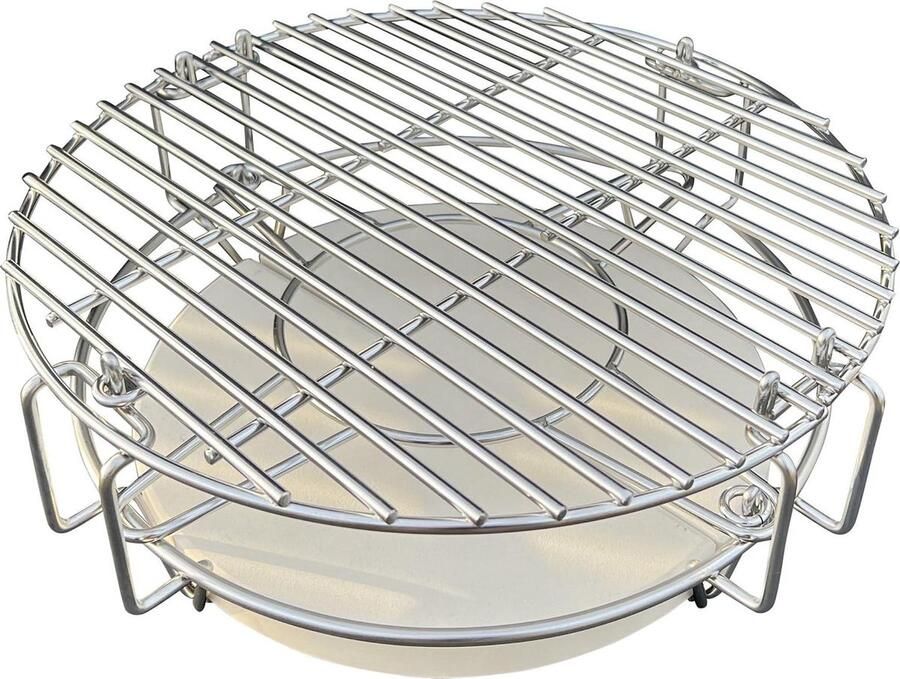 Flexibel Kook Systeem Grill Accessoire Indirect Grillen Verdubbelt Grilloppervlak Compact 15 inch Zilver