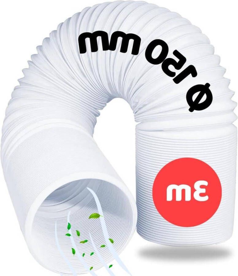 Flexibele PVC afvoerslang 150 mm 3 meter voor mobiele airconditioners wasdrogers afzuigkap verlengslang raam luchtslang