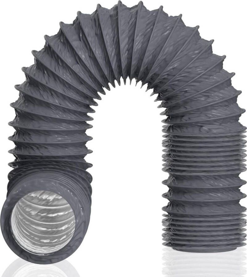 Flexibele pvc-aluminiumslang diameter 150 mm max. lengte 5 m voor wasdroger afzuigkap buisventilator airconditioning grijs - Foto 1