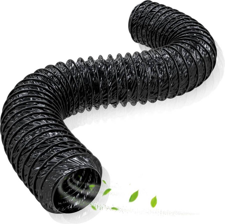 Flexibele PVC ventilatieslang Ø 150mm 152mm 4m lang afzuigslang zwart airconditioning wasdroger afzuigkap