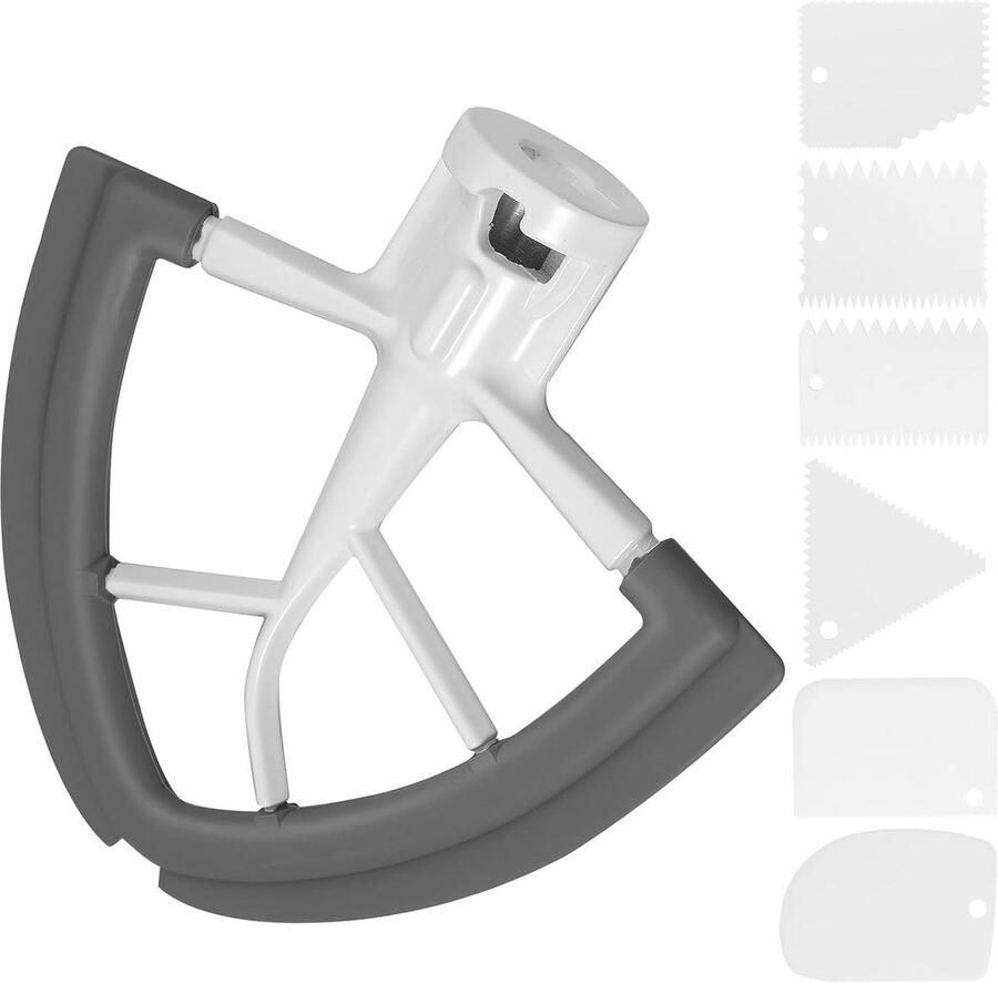 Flex Edge Klopper voor Tilt-Head Stand Mixer 4.5 5 Quart Inclusief 6 Taartschrapers