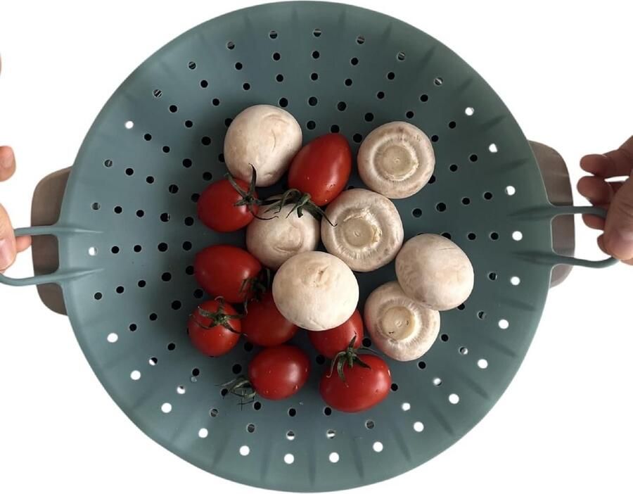 Flexibele Stoommand voor Groenten en Meer Siliconen Stoomkoker voor Pannen (Mint)