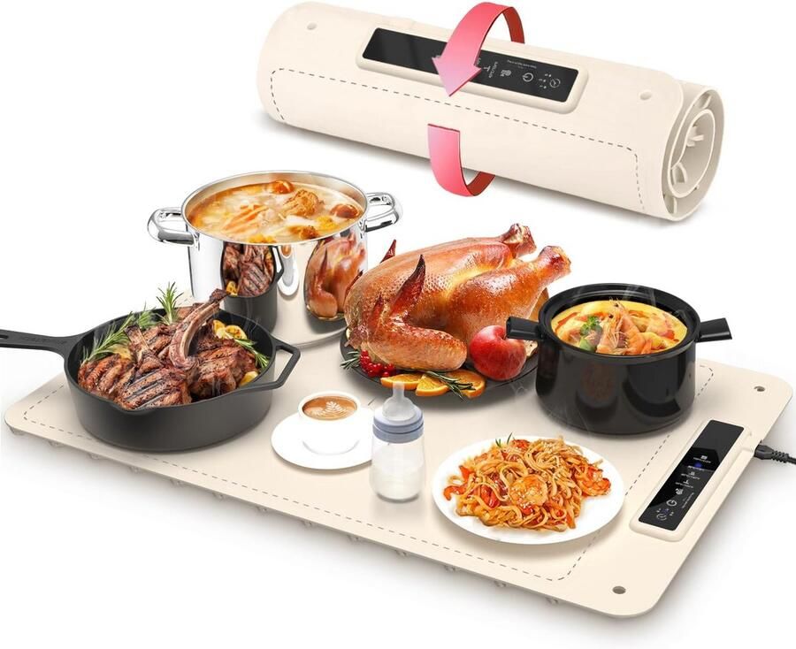 Flexibele Warmhoudplaat met 3 Temperatuurstanden voor Eten en Buffetten