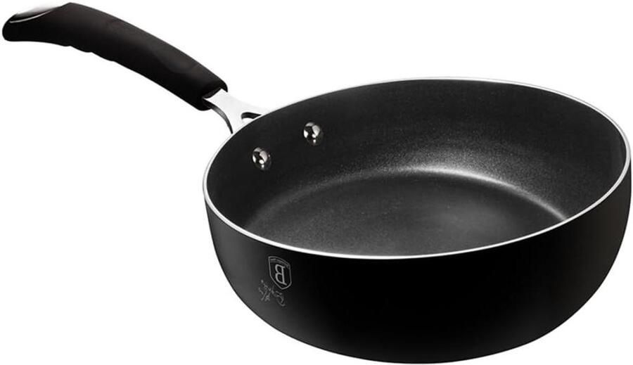 Flip Koekenpan Omkeerbare Pan Koken aan Huis Energiebesparend Inductie 26 cm Zwart