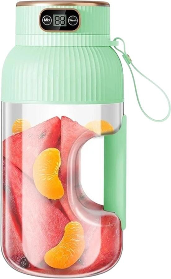 Flolife 1000ML Draagbare Blender USB Oplaadbaar – Smoothie Maker & Sapcentrifuge To Go met Shakebeker BPA-vrij Krachtige Mini Blender voor Smoothies Shakes Fruit en IJs