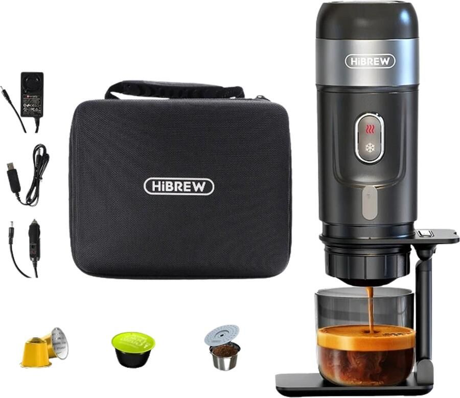 Flolife Draagbare Espresso Koffiezetapparaat 12V – Voor Auto & Thuis – Geschikt voor Nespresso Dolce Gusto & Koffiepoeder