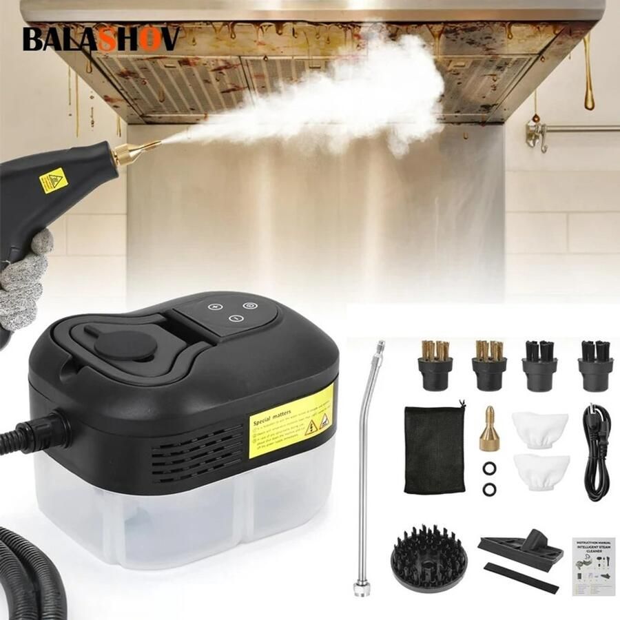 Flolife – Draagbare stoomreiniger – Autostoomreinigingsmachine – Hoge temperatuur voor reiniging van airconditioner afzuigkap vloer en meer