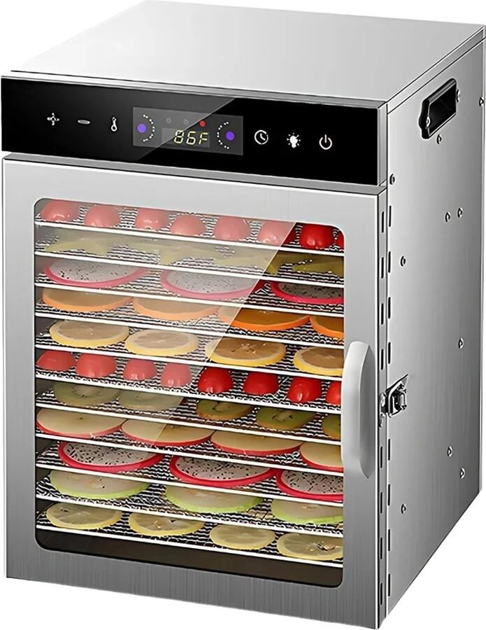 Flolife Voedseldehydrator Voedsel dehydrators Droogoven Dehydrator 12 laags 8 12 Bakjes 400W 800W met LCD 35-90 °